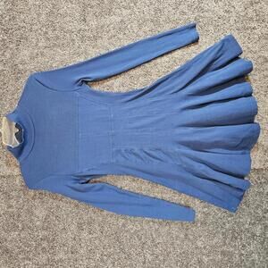 Women's Anthropologie blue fit and flare midi ribbed dress. Small. NWT